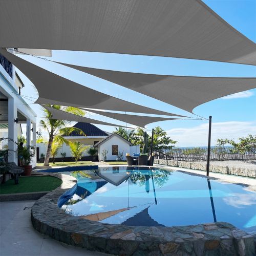 Artpuch Custom Size Dark Grey Sun Shade Sail Triangle Canopy 185 GSM Durable Fabric UV Block Awning for Outdoor Patio Garden Backyard (Customized Avai Artpuch Custom Size Dark Grey Sun Shade Sail Triangle Canopy 185 GSM Durable Fabric UV Block Awning for Outdoor Patio Garden Backyard (Customized Avai