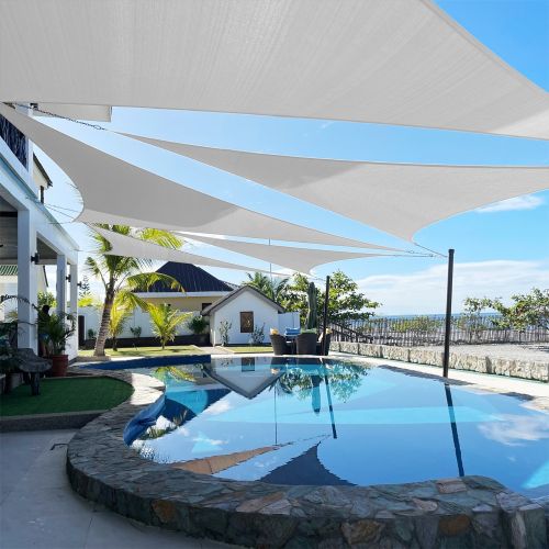 Artpuch Custom Size Light Gray Sun Shade Sail Triangle Canopy 185 GSM Durable Fabric UV Block Awning for Outdoor Patio Garden Backyard (Customized Ava Artpuch Custom Size Light Gray Sun Shade Sail Triangle Canopy 185 GSM Durable Fabric UV Block Awning for Outdoor Patio Garden Backyard (Customized Ava