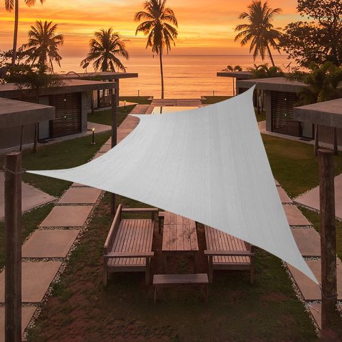 Artpuch Custom Size Light Gray Sun Shade Sail Triangle Canopy 185 GSM Durable Fabric UV Block Awning for Outdoor Patio Garden Backyard (Customized Ava Artpuch Custom Size Light Gray Sun Shade Sail Triangle Canopy 185 GSM Durable Fabric UV Block Awning for Outdoor Patio Garden Backyard (Customized Ava